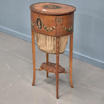 Lot 765 - A Sheraton satin wood and paint decorated...