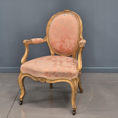 Lot 941 - A 19th century French gilt showframe salon...