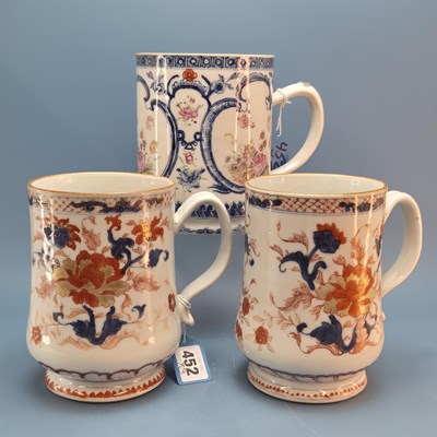 Lot 452 - A near pair of Chinese export Imari pattern...