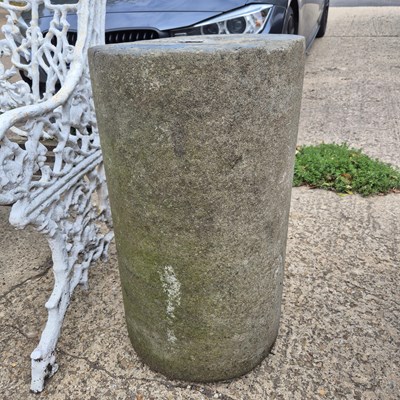 Lot 465 - Two old stone garden columnar pedestals/stands.