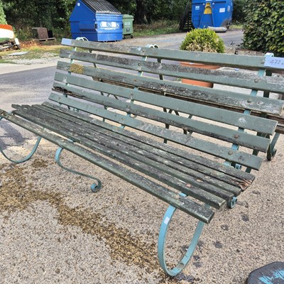 Lot 472 - Two antique scroll form wrought iron garden...