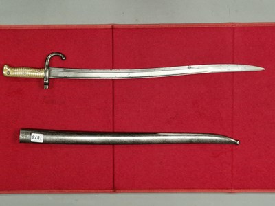 Lot 1873 - An 1873 pattern bayonet with a brass hilt and...