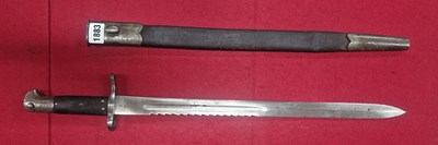 Lot 1883 - An 1875 artillery Martini bayonet