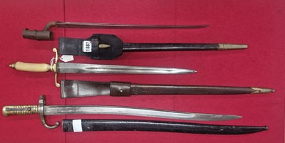Lot 1887 - An Argentine French style bayonet, An Enfield...