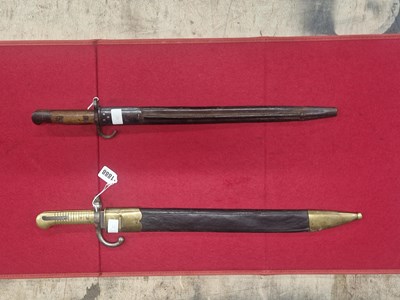 Lot 1888 - An Belgian Chassepot 1868 pattern bayonet and...