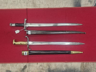 Lot 1894 - A 1871 Prussian Erfurt bayonet with cross hilt,...