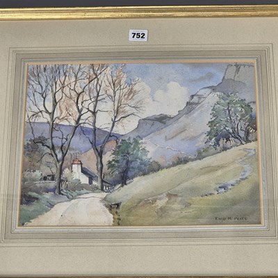 Lot 752 - Enid M Peate (1883-1954), a hillside road past...
