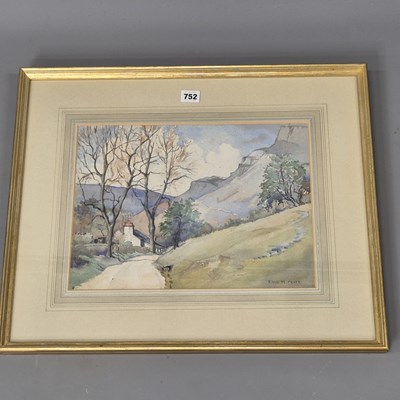 Lot 752 - Enid M Peate (1883-1954), a hillside road past...