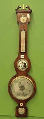 Lot 1303 - Arzoni, Canterbury a mahogany banjo barometer...