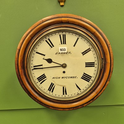 Lot 933 - A mahogany cased fusee wall timepiece, the...