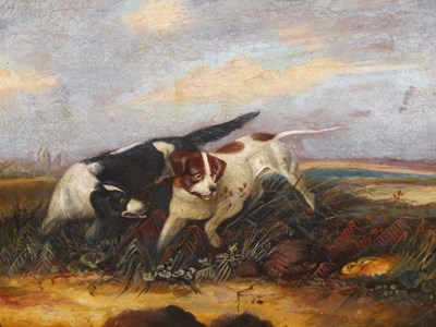 Lot 945 - 19th century school, two sporting dogs alert...