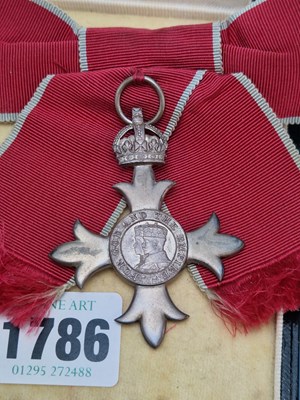 Lot 1786 - A 1946 civilian MBE medal and miniature to Mrs...