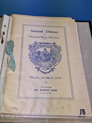 Lot 16 - Menus/Invitations - A group pertaining to The...