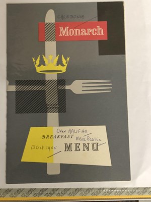Lot 17a - Menus - A group pertaining to Air Lines, to...