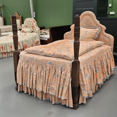 Lot 1003 - An antique Twin bed with matching headboard...
