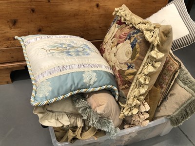 Lot 1017 - Various antique and later needlepoint cushions