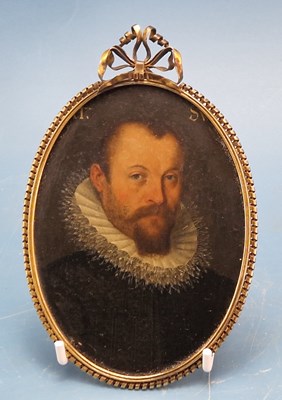 Lot 1028 - 17th-century school. A miniature portrait bust...
