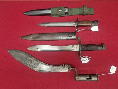 Lot 1901 - A Bolo Bayonet, a No5 jungle carbine bayonet,...