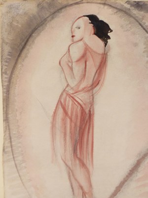 Lot 1289 - Art Deco school, portrait of a lady wearing a...