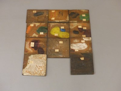 Lot 1291 - Eleven Japanese double sided wood blocks...