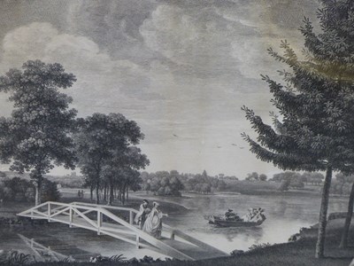 Lot 1154 - After N Woolett, a pair of antique landscape...