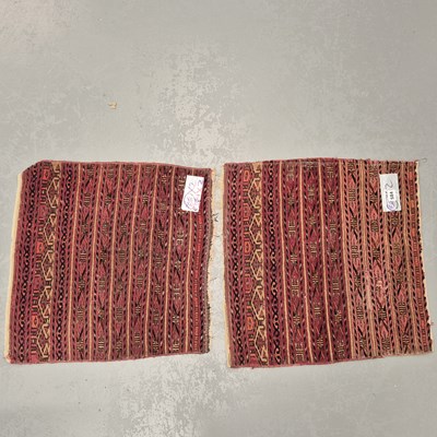 Lot 584 - A pair of antique Turkoman bag faces, 56 x...