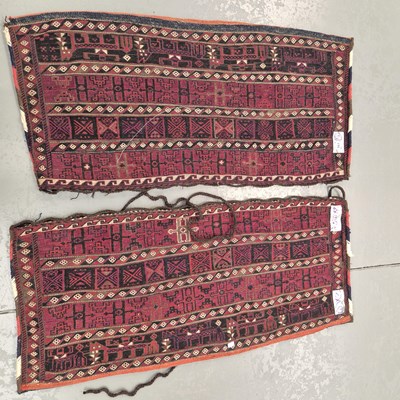 Lot 567 - A pair of large flat woven tribal Belouch...