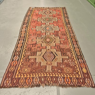 Lot 596 - A Turkish tribal Kelim runner, L 360 W 148cms