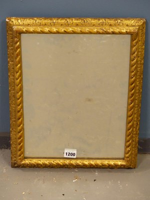 Lot 1200 - Three antique carved giltwood frames, the...