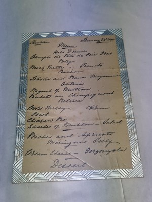 Lot 39A - Menus -  A group pertaining to Victorian...