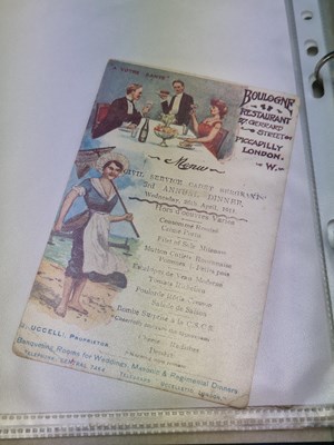 Lot 41 - Menus - A group pertaining to Edwardian...