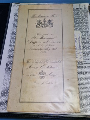 Lot 42 - Menus - A group pertaining to 19th Century...