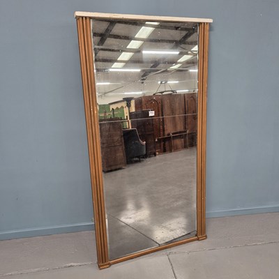 Lot 1210 - A antique and later pier mirror, two beveled...