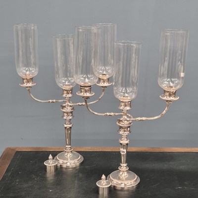 Lot 526 - A pair of large antique silver plate Regency...