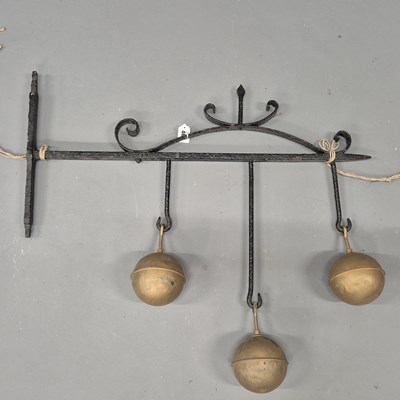 Lot 466 - An antique and later wrought iron pawnbroker's...