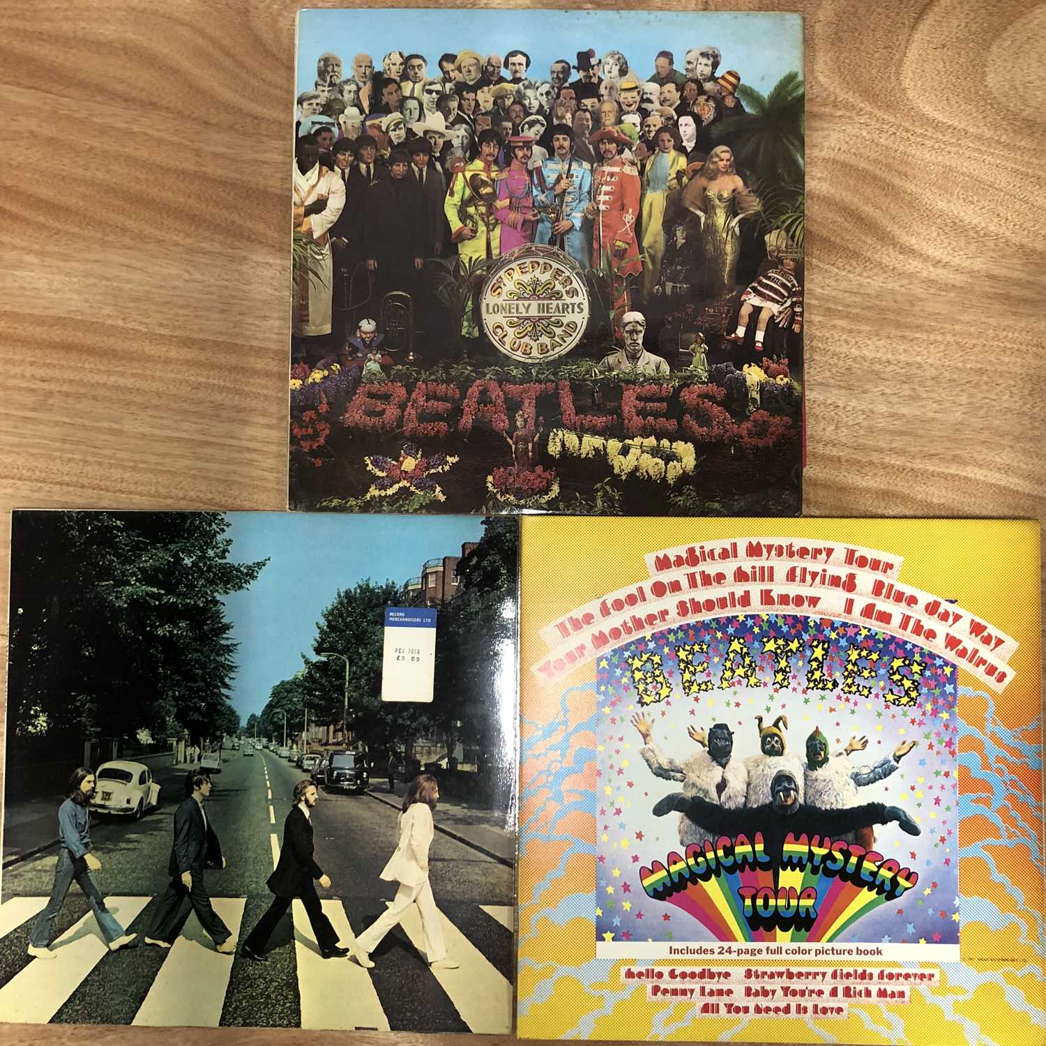 Lot 13 - The Beatles - 3 LP Records; Sgt Pepper 1st...