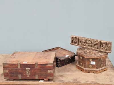 Lot 518 - A 19th Century brass bound rosewood...