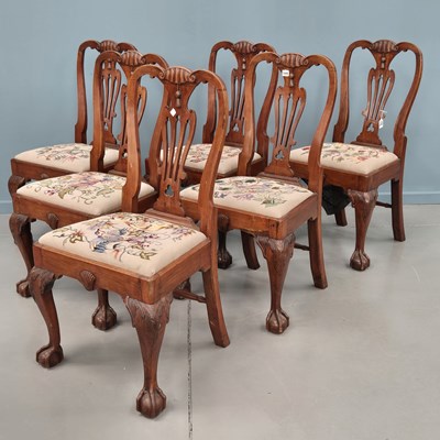 Lot 549 - An unusual set of six carved fruitwood...
