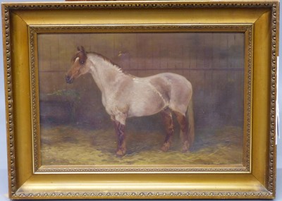 Lot 1262 - Late 19th century school, a horse in a stable,...