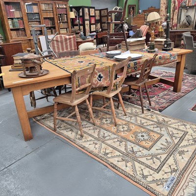 Lot 1263 - A large handmade refectory table, 290 x 105 x...