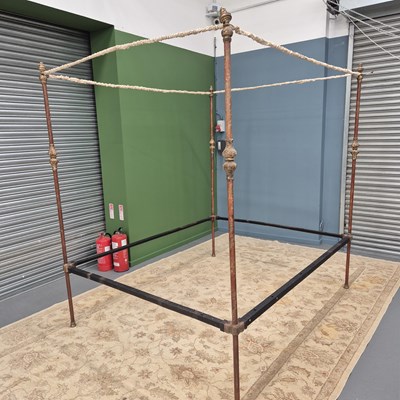 Lot 500 - A 19th Century tole and iron decorated four...