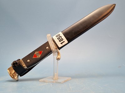 Lot 1858 - Two Hitler youth daggers, one with a leather...