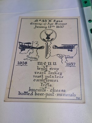 Lot 45 - Menus - A group pertaining to Inter wars...