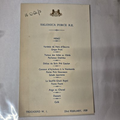 Lot 45a - Menus - A group pertaining to Inter wars...