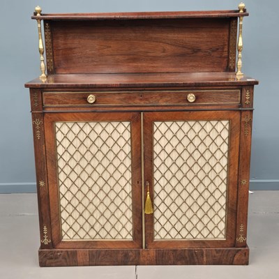 Lot 1780 - A Regency rosewood chiffonier side cabinet...
