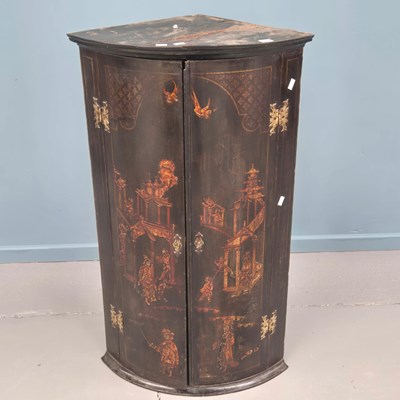 Lot 1274 - A George III bow front corner cabinet with...
