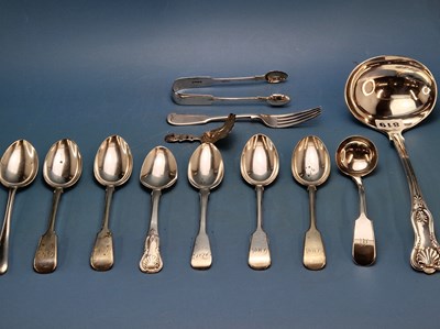 Lot 819 - A silver soup ladle, Sheffield 1975, two...