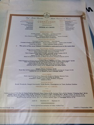 Lot 52A - Menus - A group pertaining to Vintage Hotels,...