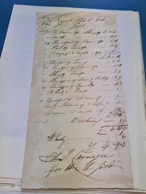 Lot 54 - Historical hotel bills and other miscellaneous...