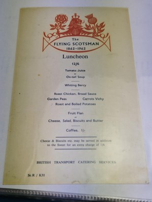 Lot 56a - Menus - A group pertaining to Railway Vintage...